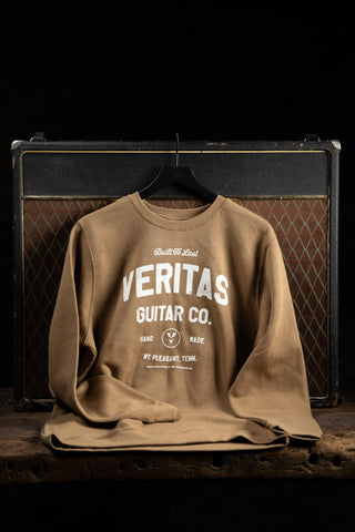 Veritas Guitars Co - Built To Last - Pull Over Sweater - Brown / White Print